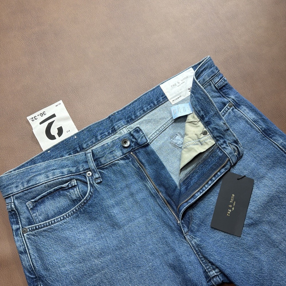 RAG & BONE Fit 2 Slim Jeans Men's Sz 36x32 Straight Leg Medium Wash 36     New!!